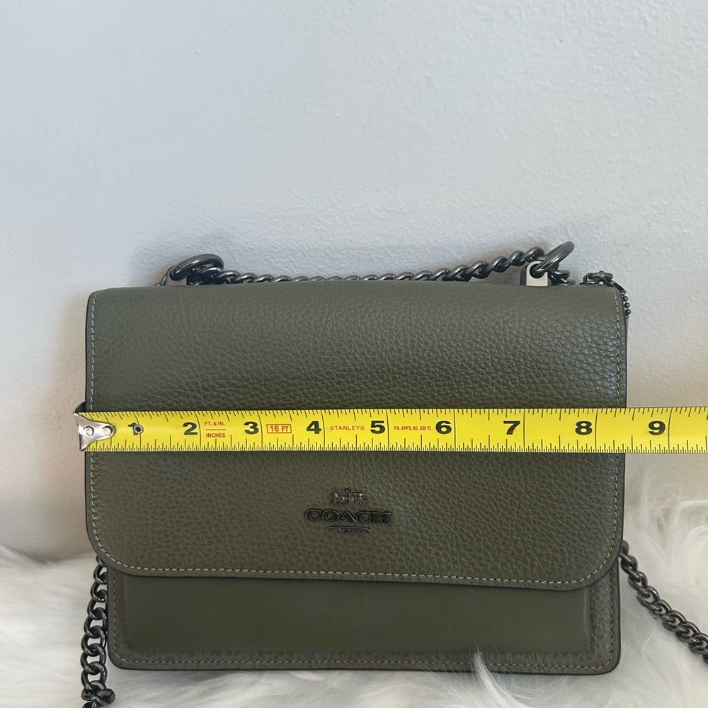 Coach Klare Olive Green Pebbled Leather Crossbody Bag Good - Picture 8 of 9